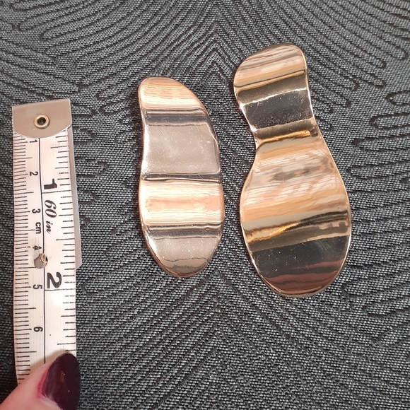 Zara Goldtone Irregular Shaped Abstract Maxi Statement Earrings - Picture 13 of 16